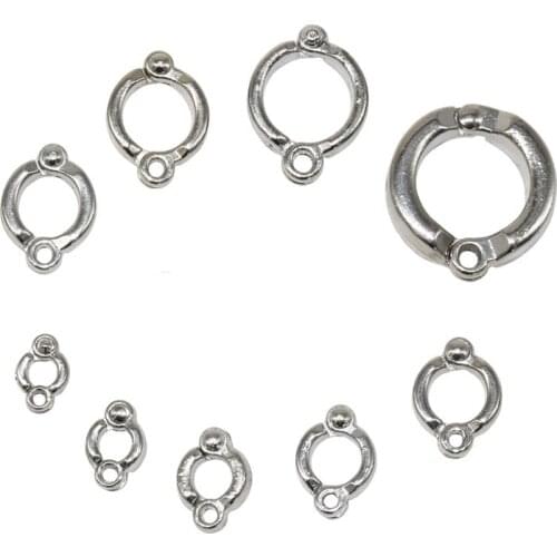 50 Pcs Bird Parrot Bird Leashes Foot Ring Stainless Steel Inner Diameter 4-14mm Outdoor Flight Training Steel Foot Ring