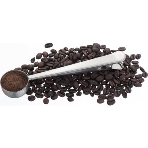 Kitchen Gadgets Stainless Steel Coffee Spoon Clip Coffee Bag Sealer Scoop Cappuccino Tea Cafe Accessories
