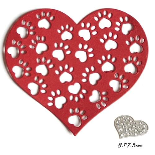 Heart Metal Cutting Dies Cut Die Mold Animal Dog Paw Print Decoration Scrapbook Paper Craft Knife Mould Blade Punch Stencils