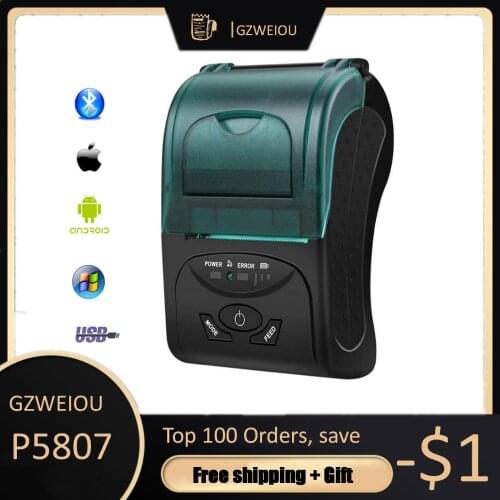 58mm mini Pocket 2 inch USB Pos Printer Thermal Bluetooth Printerfor Restaurants and Supermarkets for Window Android IOS
