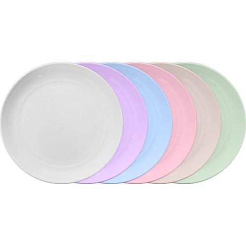 Multifunction Snack Plates Unbreakable 6pcs Set Healthy Food-grade PP Dinner Plates Dinnerware Dishes Round Food Plate Saucers
