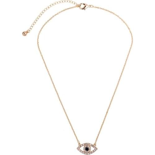Fashion jewelry delicate rhinestone evil eye necklace