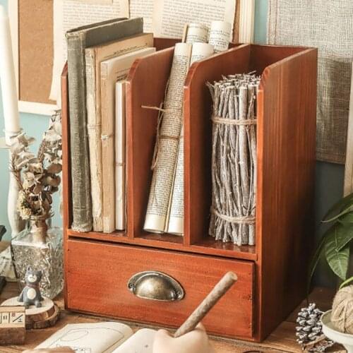 Desktop Storage Box Frame Document Stationery Desk Book Storages товары для дома Frames Household Drawer Wooden Home Decoration
