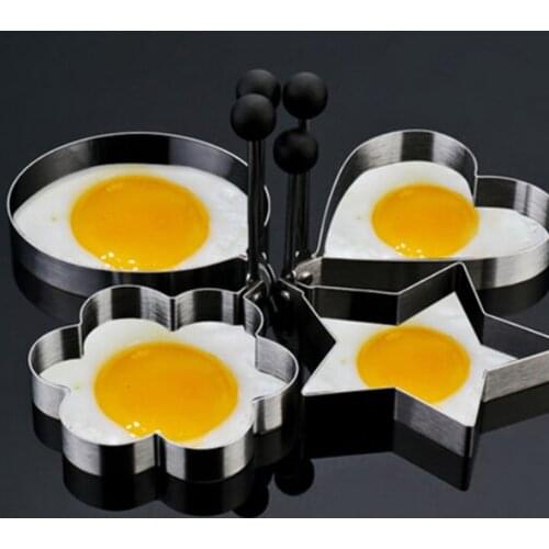 Stainless Steel 4 Style Fried Egg Pancake Shaper Omelette Mold Mould Frying Egg Cooking Tools Kitchen Accessories Gadget Rings