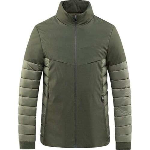 Fall&winter Mens Warm and Thick Jacket Stand-up Collar Coat FashionThin Cotton Clothing Youth Casual Jacket Mens Clothing