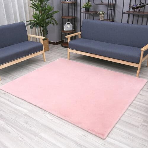 Simple Rugs Imitation Rabbit Fur Carpet Living Room Coffee Table Blanket Modern Bedroom Bedside Carpets Thickening Washing Mat