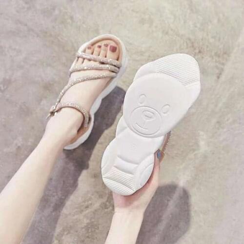 2021 Summer Sandals Women All-Match Fashion Casual Bear Sole Beige Platform Thick Comfort Sports Sandals Female