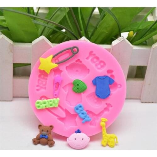 Baby girl silicone mold soap fondant molds sugar craft tools chocolate fondant cake moulds silicone molds for confectionery
