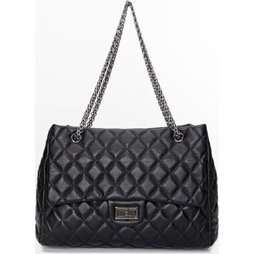 Genuine leather HandBags 2021 Casual New trend rhombus chain bag high quality western fashion one-shoulder messenger bag