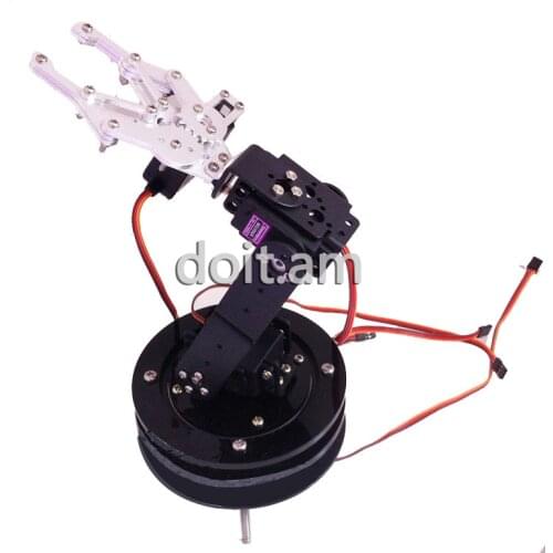 SZDOIT New 4-Axis Metal Mechanical Arm Rotating Base 4 DOF Robot + 4 Pcs Servo Diy Multi-function Robot