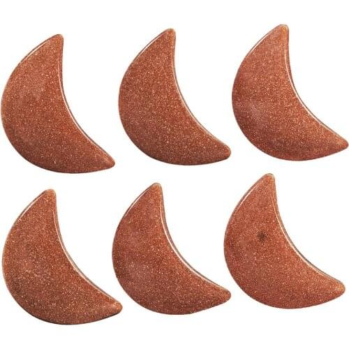 TUMBEELLUWA 1 Set/5Pc Moon Shape Healing Crystal Pocket Palm Stones,Polished Reiki Stone for DIY Chakra Balancing Decor Jewelry