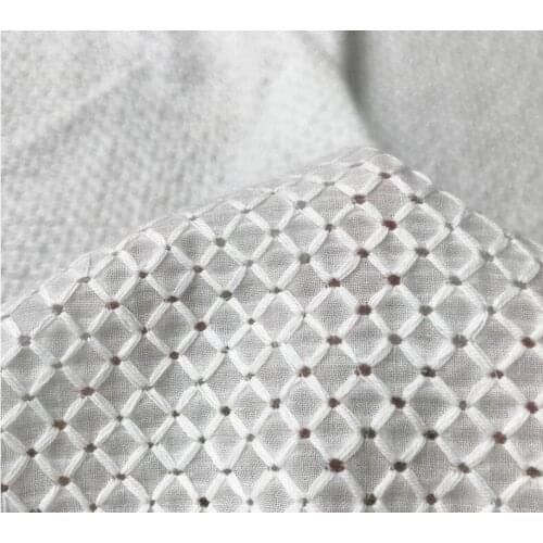 High Quality Cotton Eyelet Lace Fabric, Grids Lace Fabric With Hollowed Out, Embroidered Cotton Fabric