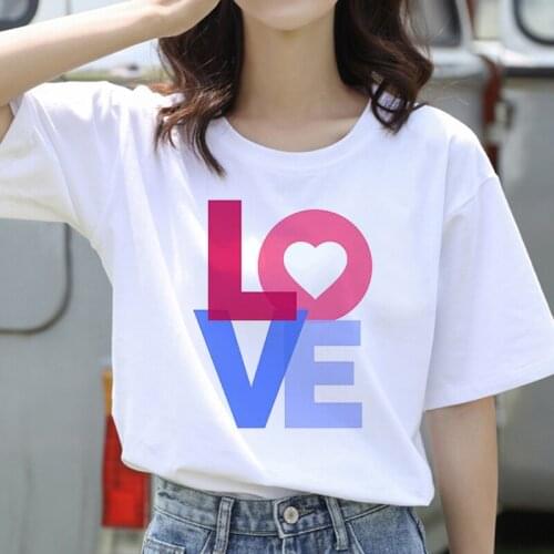 Women summer clothing LOVE the letter Women t-shirt casual t-shirt Girl top female t-shirt fashionable Harajuku graphic t-shirt