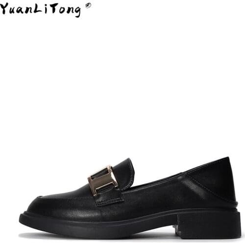 The New Spring & Summer 2021 Casual Pumps Woman Solid Low-Cut Square Loafers With Two Soft Soles On Heels