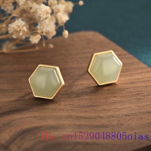 Green Jade Ear Studs Women Fashion 925 Silver Charm Amulet Zircon Natural Chalcedony Gifts Earrings Gemstone Jewelry Crystal