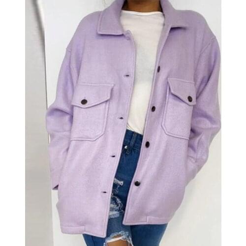 Oversized Women Solid Thick Coats Single Buttons Pocket Long Sleeve Female Coat 2021 Autumn Winter Girls Sweet Warm Outerwear