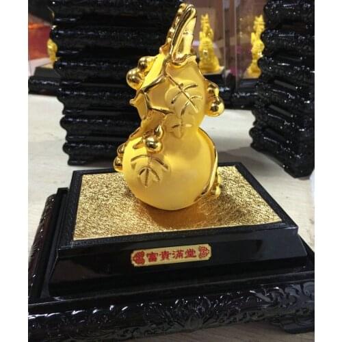 Golden appearance of the gourd cucurbit Gift home desktop decor decoration ornaments(A798)