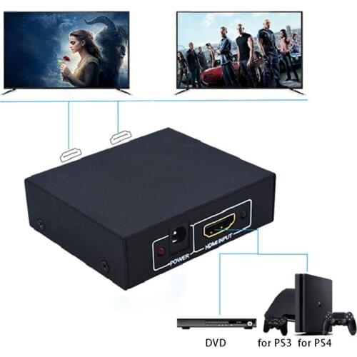 1 Input 2 Output 19 Pins Female HDMI-compatible Splitter VGA Video Converter for DVD Player
