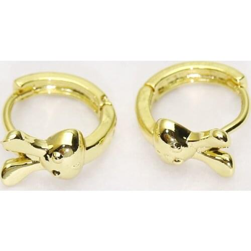 10Pairs Gold Hoop earrings Rabbit hoop earrings Gold color earrings Gift for women jewelry 51548