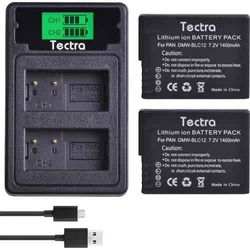 2pcs 1400mAh Bateria DMW-BLC12 BLC12E BLC12PP Battery+Dual Charger for Panasonic Lumix FZ1000,FZ200,FZ300,G5,G6,G7,GH2,DMC-GX8