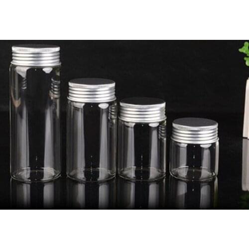 47mm Diameter Aluminum Lid Bottle Sealed Leakproof Bottle Wishing Vial Simple Medicine Bottle Candy Vial 50ml 80ml 100ml 150ml