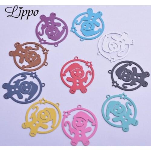 50pcs AC11703 20*24mm Christmas Snow Doll Charms Pendant DIY Earrings Decorate