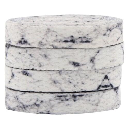 Coolstring 8MM White Black Glacier Frozen Stone Texture Fashion Shoelaces Unisex For Zapatillas Mujer Flat Perfect Shoe Cords 20