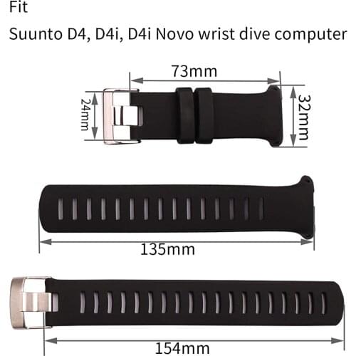 Watch accessories silicone strap men and women pin buckle for Suunto D4i D4 D4i Novo wrist outdoor sports diving rubber strap