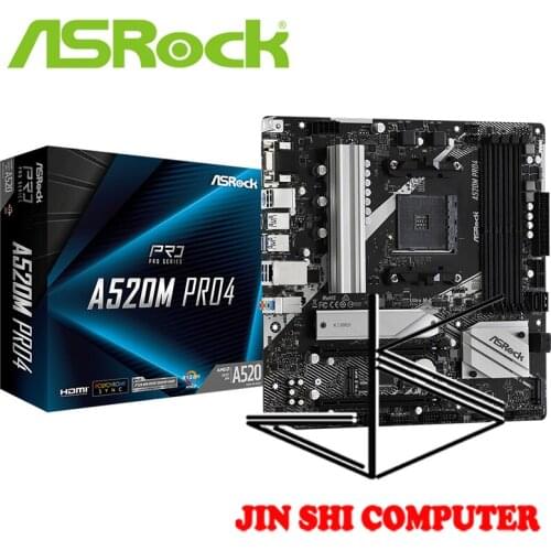 ASRock A520M Pro4 Supports AMD AM4 Socket Ryzen Supports DDR4