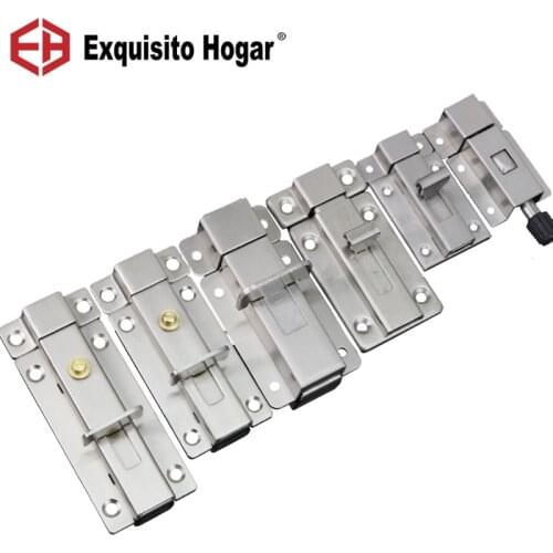 Stainless Steel Automatic Spring Bolt Lock Bathroom Door Latch Plug Buckle Door Bolt Anti-Theft Hardware Pin