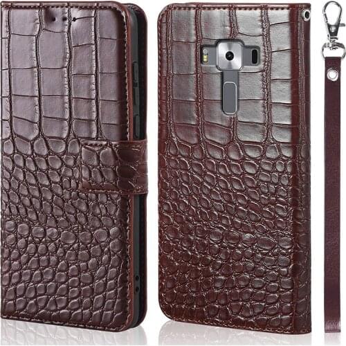 DOREXLON Crocodile Leather Flip Phone Case for Asus Zenfone 3 Delux ZS570KL Z016D 5.7 Coque Business ZS570KL Cover Case