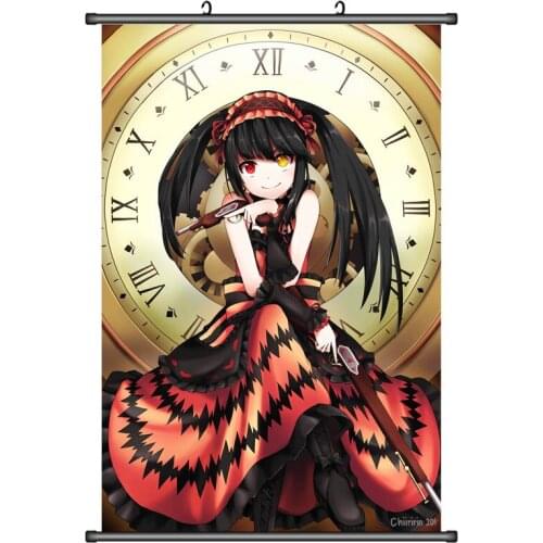 Coscase Japanese Anime DATE A LIVE Tokisaki Kurumi Nightmare Elohim Home Decor Wall Scroll Poster Decorative Pictures