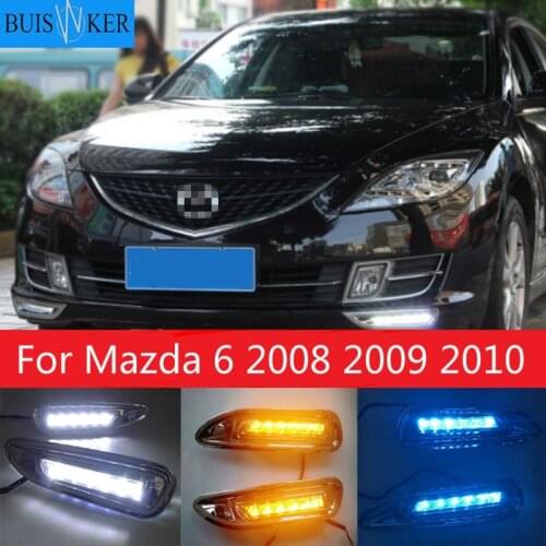 2pcs for Mazda 6 Mazda6 2008 2009 2010 LED DRL Daytime Running Light Daylight headlight fog lamp cover car-Styling