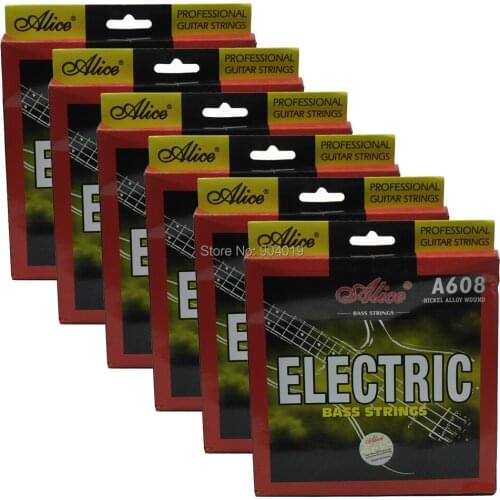 6Sets Alice Electric Bass Strings Hexagonal Core Nickel Alloy Wound GDAE 4 Strings Set A608(4)M 045