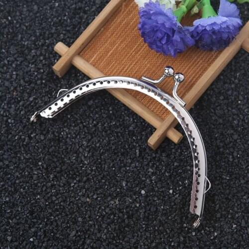 JAVRICK 1PC 6.5 cm/8.5cm/10.5cm/12.5cm Metal Frame Kiss Clasp Arch For Clutch Coin Purse Bag Silver Tone Silver Color