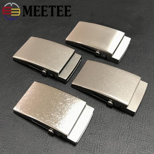 Meetee 1pc 35/38mm Pure Titanium Belt Buckles Anti-allergy Toothless Roller Automatic Buckle Belts Head Clasp DIY Leather Craft