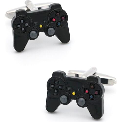 Mens GamePad Cuff Links Copper Material Black Color