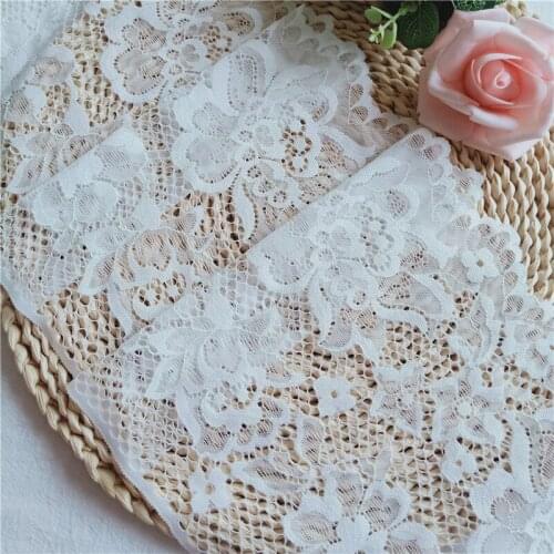 20.5CM Wide Soft Stretch Lace For Dress Decoration Wedding Dress Hem Handcraft DIY E3160 17-4
