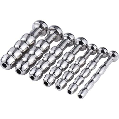 5-11mm 7-Kinds Size Stainless Steel Urethral Hollow Beads Penis Plug Sex Toys For Men Urethral Sound Dilators Cbt Torture