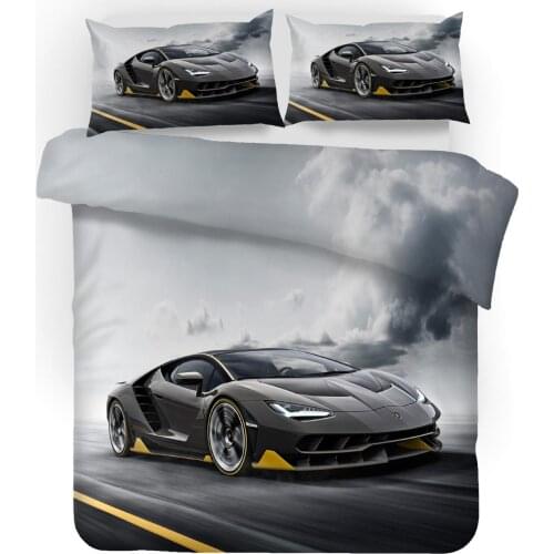 Luxury Supercar 3D Bedding Set Duvet Covers Bed Linen Bugatti Racing Car Comforter Bedding Sets Bedclothes Bed Linens (NO Sheet)