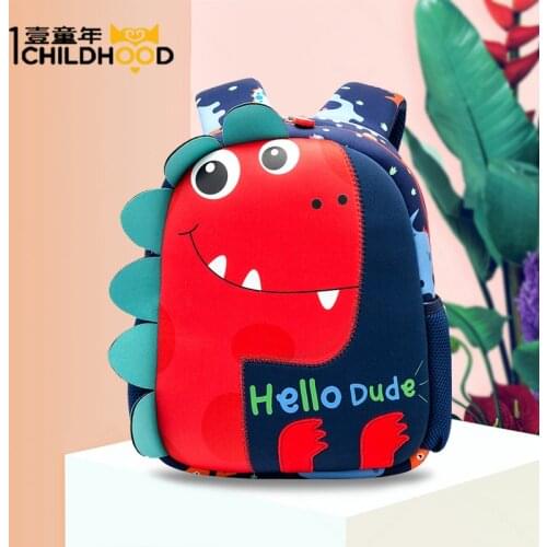 Kindergarten school bag boys and girls treasure anti-lost dinosaur backpack diving material waterproof travel bag NEW