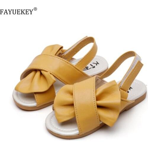 Newest Summer Kids Shoes 2020 Fashion Leathers Sweet Children Sandals For Girls Toddler Baby Breathable Hoolow Out Bow Shoes