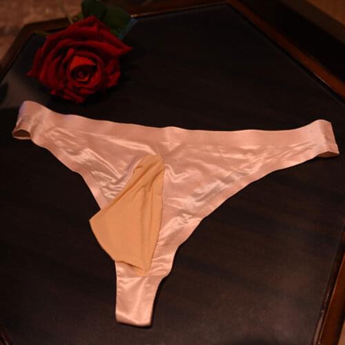 Sexy Men Ice Silk Low Rise COCK Ring U Convex Pouch G-string Thongs Sheer Seamless COCkring Sexy Brief Gay Wear Plus Size F10