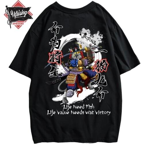 Uprising new Samurai T-shirt Samurai knife printing short-sleeved tide brand hip-hop personality tee