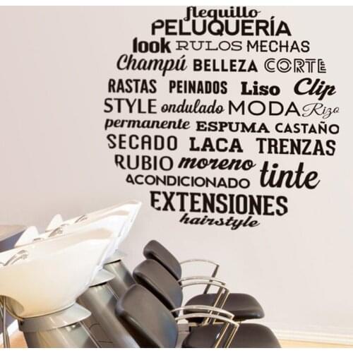Stickers Muraux Typographique Salon De Coiffure Vinyl Wall Decor Barber Shop Mural Art Decals Home Decor House Decoration Poster