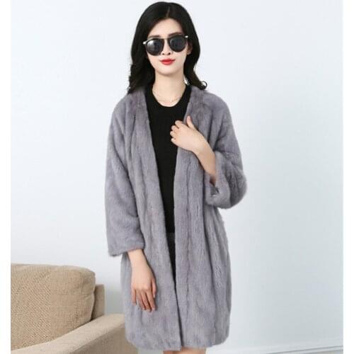 High Imitation Lady Mink Coats Womens Winter Casaco Feminino Inverno Female Thick Warm Pink Faux Fur Coat WXF75