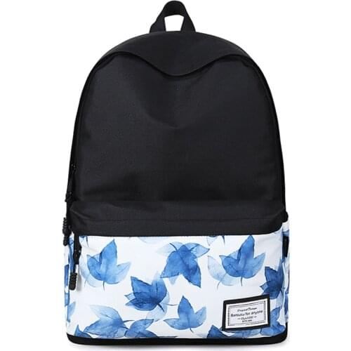 Women Fashion Printed Backpack Canvas School Bag For Teenage Girl Student Bookbag Travel Laptop Back Bag Black Bagpack Rucksack