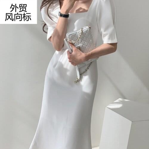 French Luxury High Waist Show Thin Tem Perament White Fairy Chiffon Short Sleeve Party Long Casual Dress Elegant Clothes Women