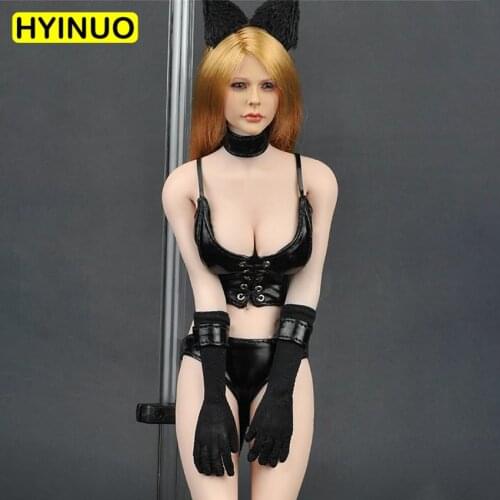 1/6 Scale Female Sexy Cat Girl Costume Black Sexy Catwomen Suit Clothes Clothing Suit Set Model for 12''Action Figure Body