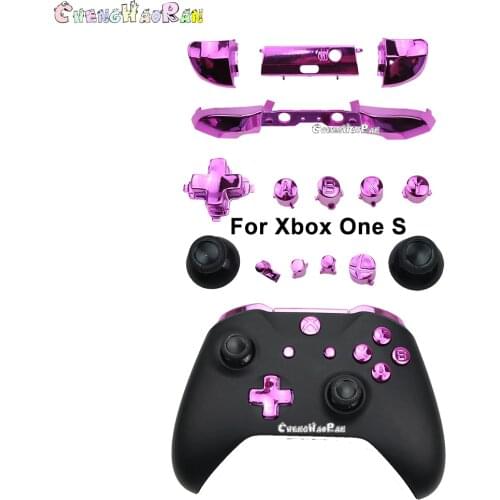 1set 19Color Solid Plating RB LB Bumper RT LT Trigger Buttons Mod Kit for Microsoft Xbox One S Slim Controller Analog Stick Dpad